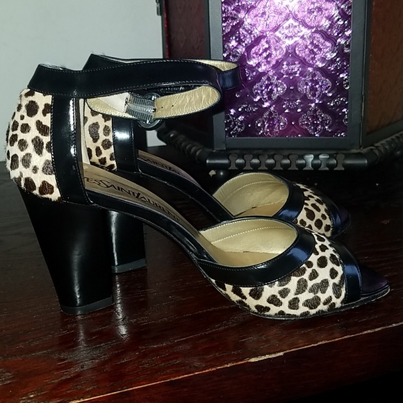 Saint Laurent calf Vintage Yves Leopard Heels 6.5 - Picture 5 of 8